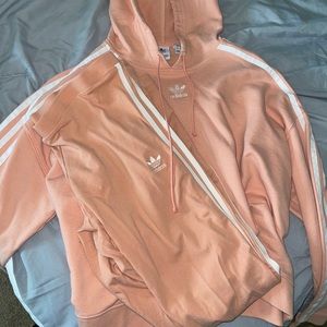 Peach women’s adidas set size large never worn.